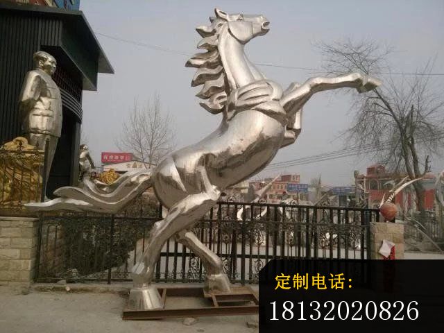 飞奔的马雕塑不锈钢动物雕塑_640*480