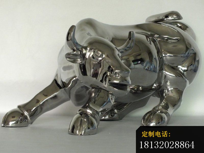 不锈钢华尔街牛雕塑，不锈钢牛雕塑_800*600