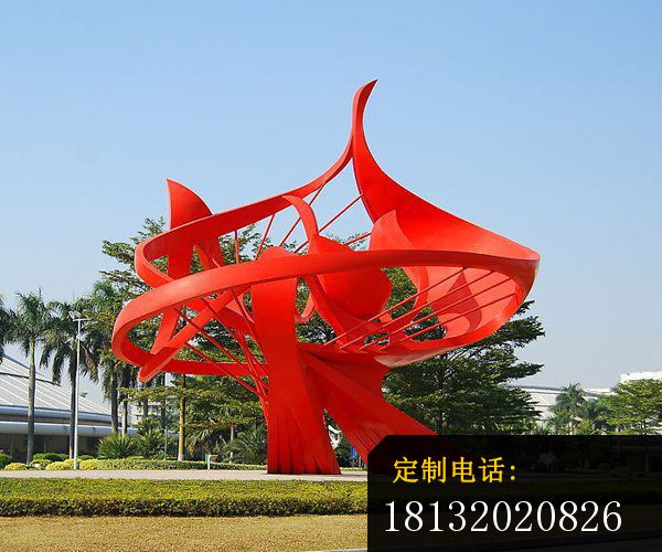 大型抽象花朵雕塑广场不锈钢雕塑_600*500