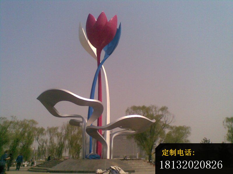 大型抽象花朵雕塑广场不锈钢景观雕塑 (1)_800*600