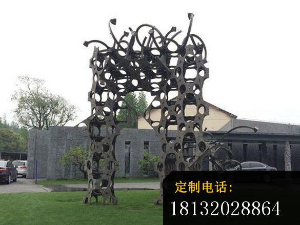 不锈钢几何形状雕塑，不锈钢公园雕塑_585*439