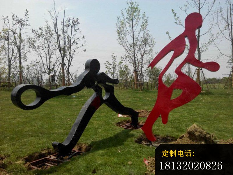 公园运动雕塑不锈钢抽象人物_800*600