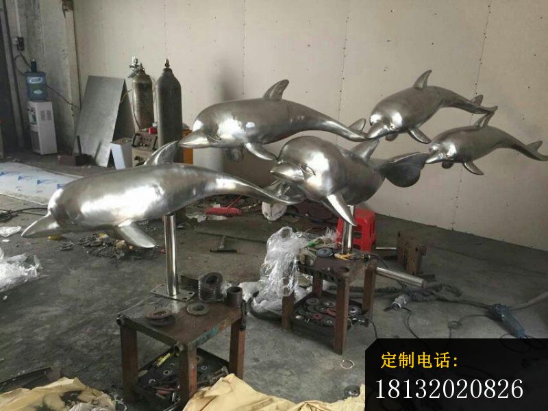 海豚雕塑不锈钢动物雕塑_800*600
