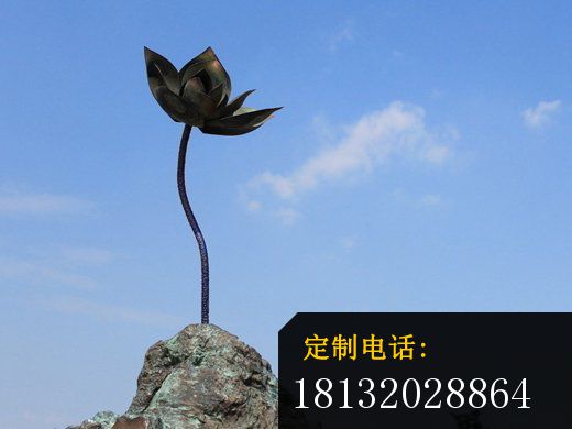 不锈钢莲花雕塑，不锈钢仿铜莲花_520*390