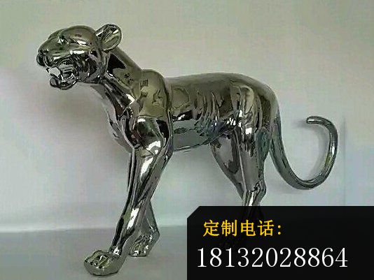 不锈钢猎豹雕塑，不锈钢动物雕塑_534*401