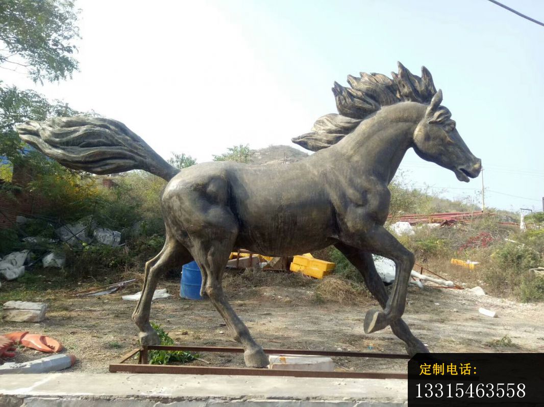 奔跑的马铜雕，公园动物摆件 (2)_1066*799