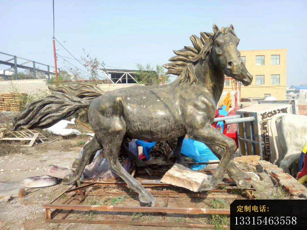 奔跑的马铜雕，公园动物摆件_1066*799