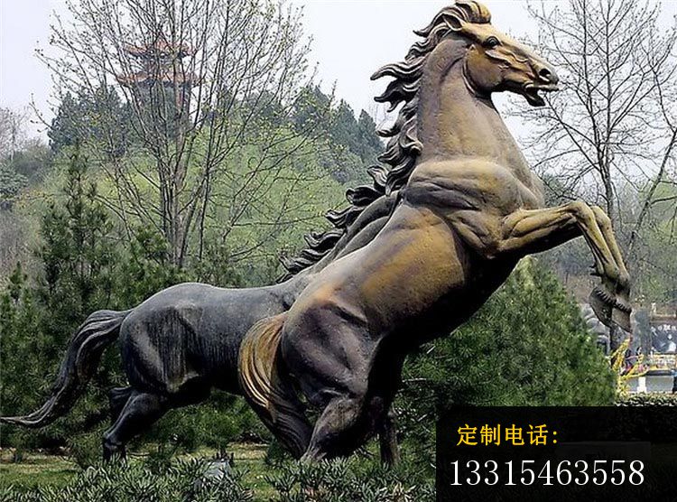 奔跑的马铜雕 街边动物铜雕 (2)_750*556