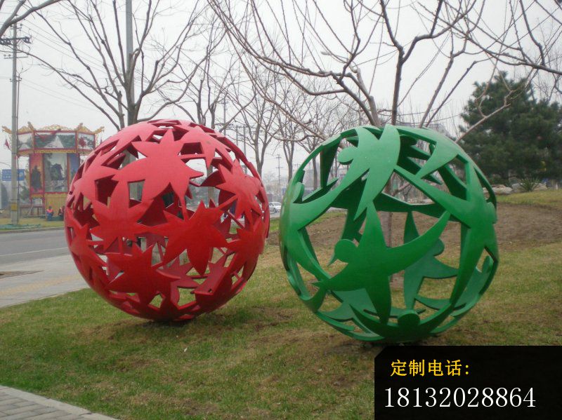 不锈钢镂空球雕塑，不锈钢球形雕塑_800*599
