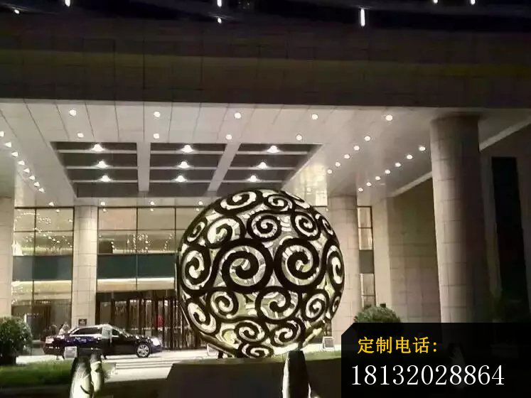 不锈钢镂空球雕塑，大型广场不锈钢，不锈钢透光镂空球雕塑 (2)_747*560