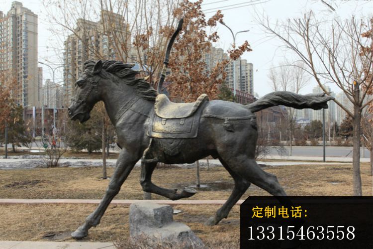奔跑的马铜雕，小区动物铜雕 (2)_750*500