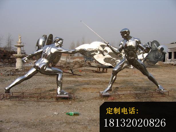击剑运动员雕塑不锈钢人物雕塑 (2)_615*461