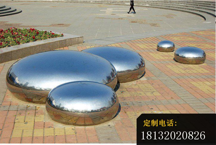 镜面水滴雕塑广场不锈钢雕塑_726*489