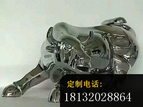 不锈钢牛雕塑，不锈钢动物雕塑_460*345