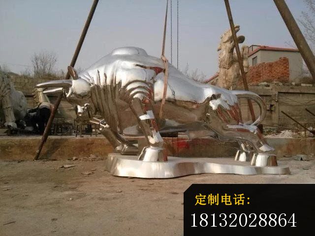 不锈钢牛雕塑，锻造不锈钢牛雕塑_640*480
