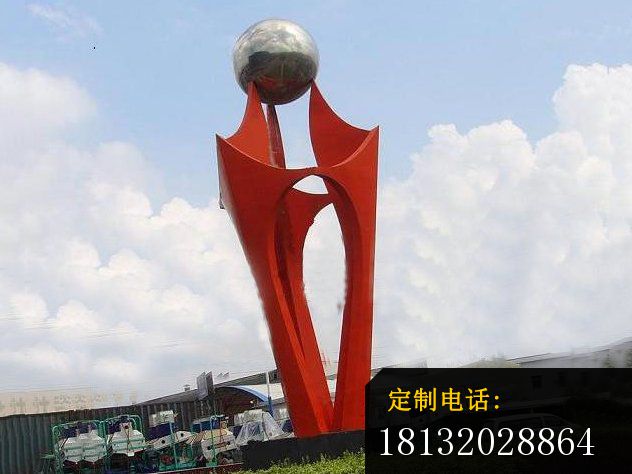不锈钢努力雕塑，广场大型不锈钢雕塑_632*474