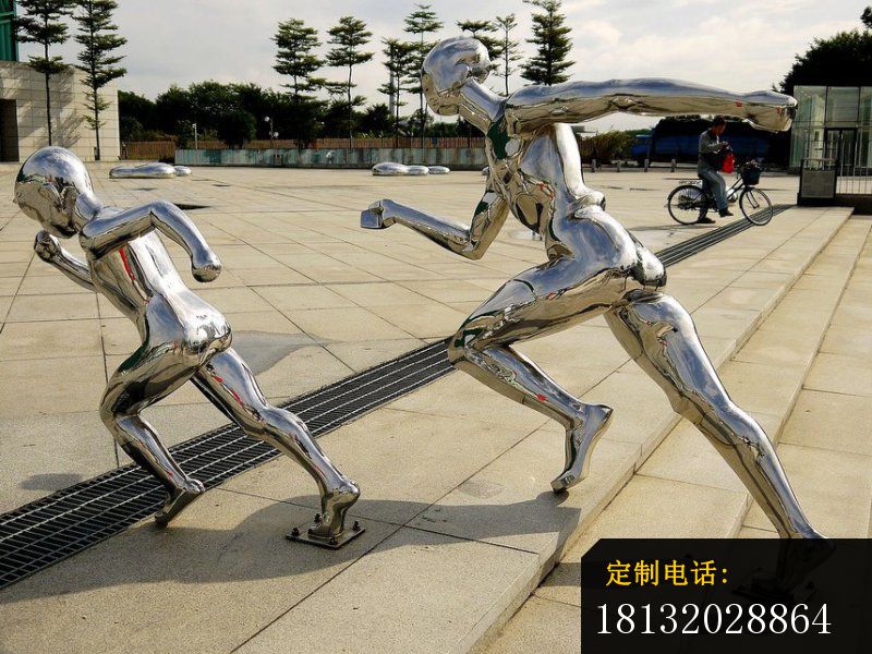 不锈钢跑步人物雕塑，不锈钢雕塑_800*600