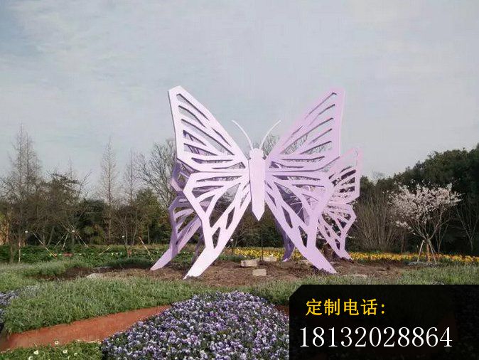 不锈钢片蝴蝶雕塑，旅游区蝴蝶雕塑_674*506