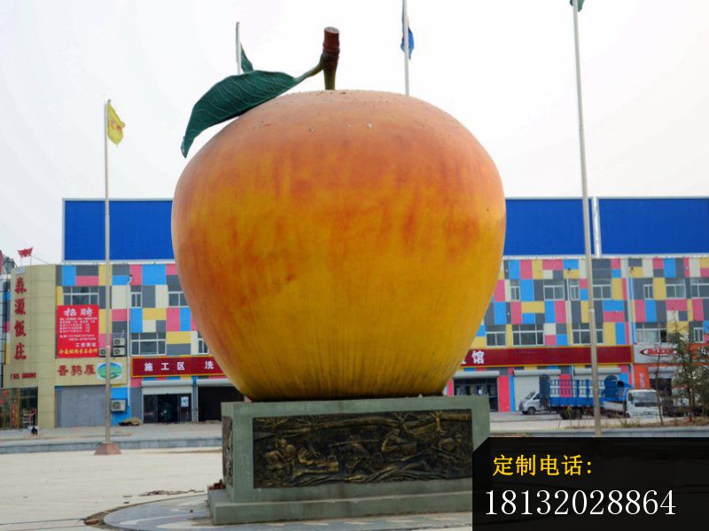 不锈钢苹果雕塑，不锈钢广场苹果雕塑_800*600