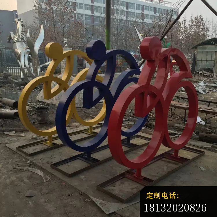 骑自行车雕塑不锈钢抽象人物 (3)_750*750