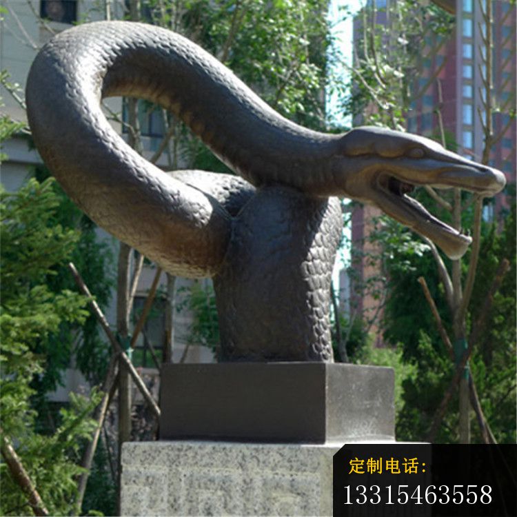 玻璃钢仿铜蛇雕塑，十二生肖雕塑_750*750