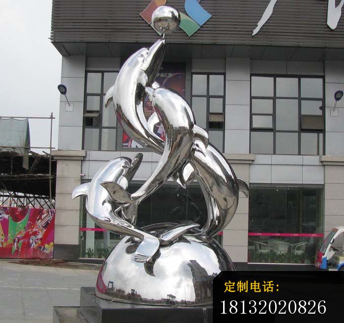 三个海豚雕塑不锈钢动物雕塑 (2)_700*658