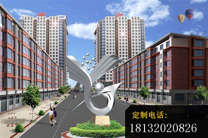 水云天雕塑小区不锈钢景观雕塑 (1)_670*445