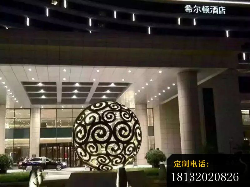 透光镂空球雕塑酒店不锈钢雕塑 (1)_800*599