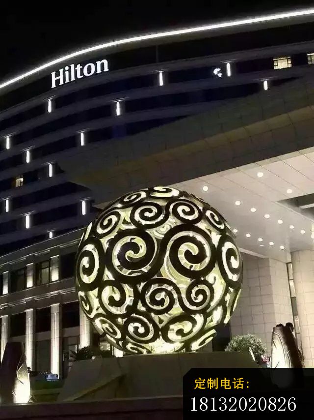 透光镂空球雕塑酒店不锈钢雕塑 (2)_640*854