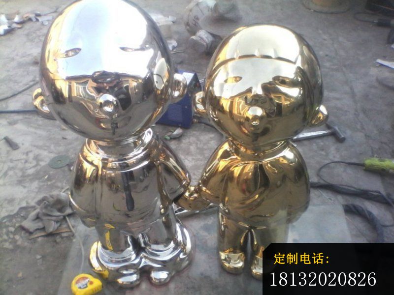 小孩雕塑不锈钢抽象人物雕塑 (2)_800*600