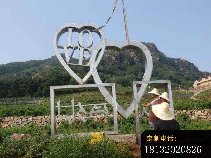心连心爱情雕塑广场不锈钢景观雕塑 (3)_800*600
