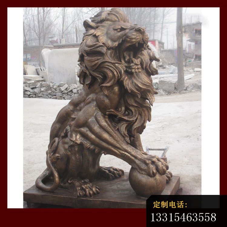踩球西洋狮子铜雕，门口欧式狮子铜雕 (2)_750*750