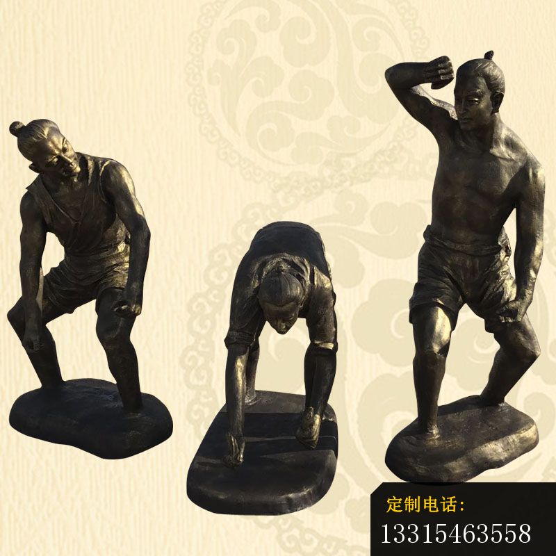 插秧的古代人物铜雕，公园农耕人物雕塑_800*800