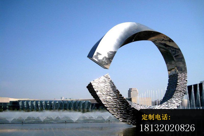 不锈钢c形环雕塑 广场不锈钢雕塑_800*533