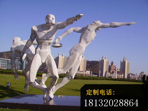 不锈钢投铁饼雕塑，不锈钢运动雕塑_585*439