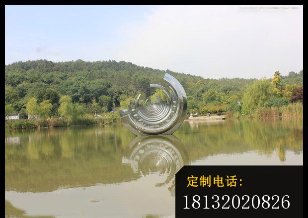 不锈钢半圆环雕塑 公园景观雕塑_620*440