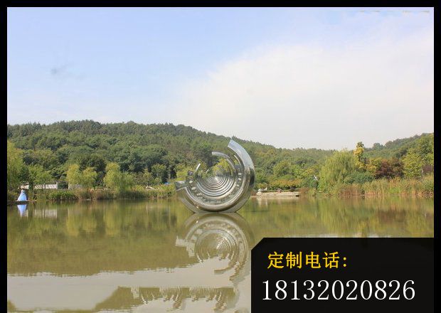 不锈钢半圆环雕塑 公园景观雕塑 (2)_620*440