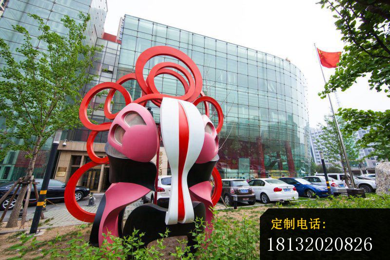 不锈钢彩绘脸谱 街边景观雕塑_800*533