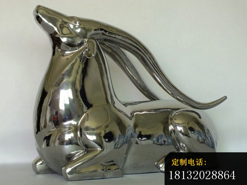 不锈钢小鹿雕塑，不锈钢抽象鹿雕塑_800*600