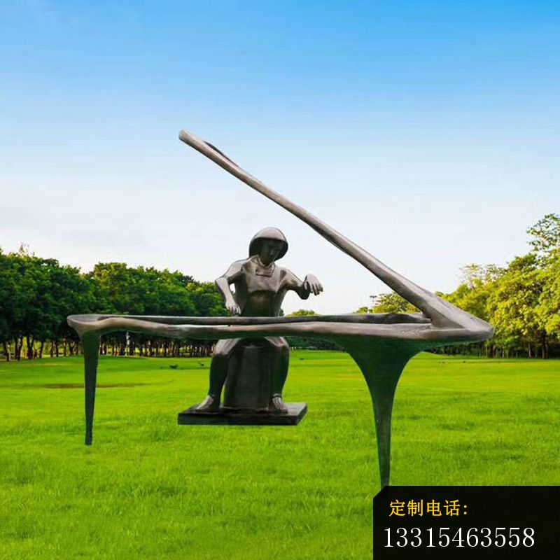 抽象弹钢琴的人物铜雕，公园小品铜雕 (3)_800*800