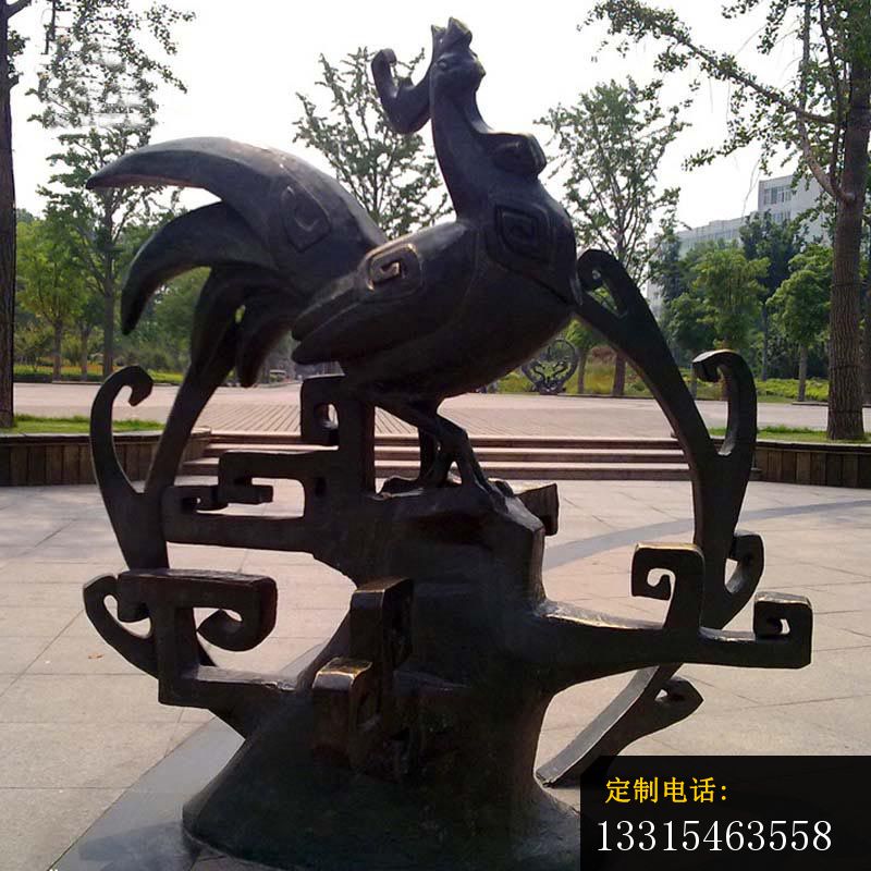 抽象公鸡铜雕 公园动物铜雕 (2)_800*800