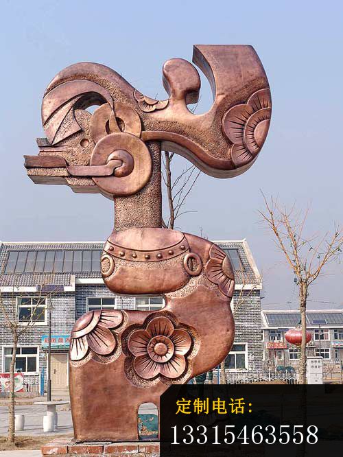 抽象皮影戏人物铜雕 广场景观铜雕_500*666
