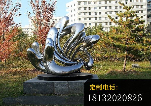 不锈钢抽象雕塑   不锈钢公园景观雕塑 (2)_600*420