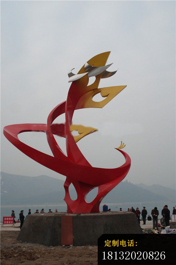 不锈钢抽象凤凰雕塑 海边景观雕塑_600*902