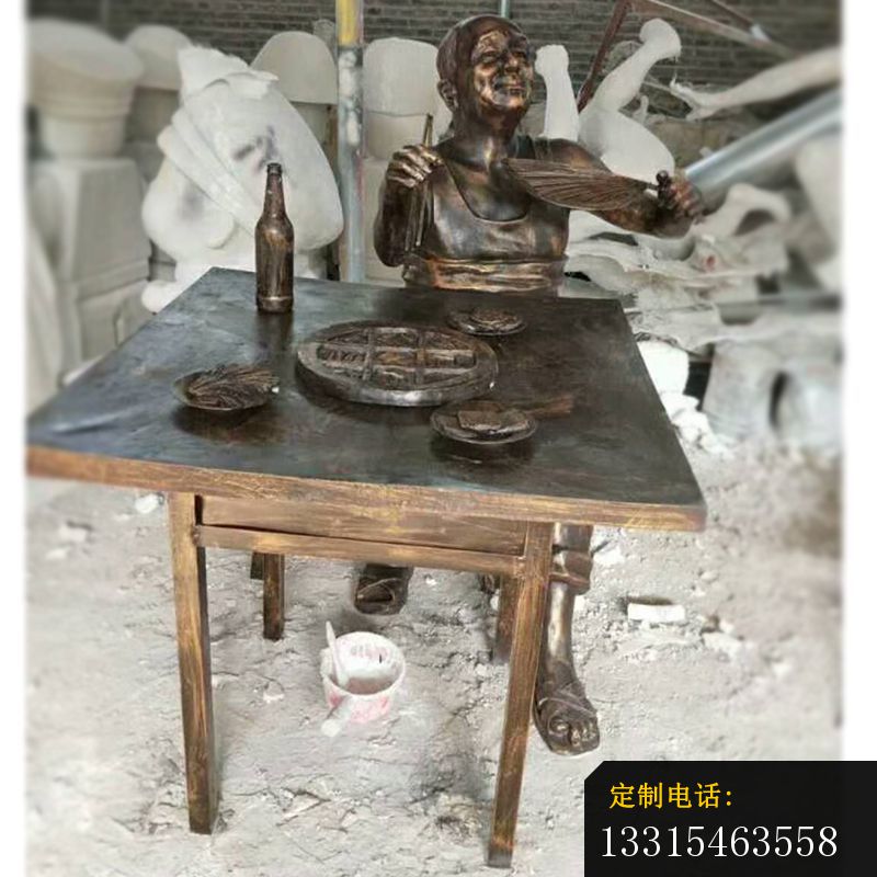 吃火锅的人物铜雕 饭店门口人物铜雕 (2)_800*800