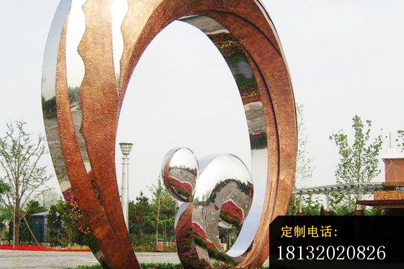 不锈钢抽象海浪雕塑 公园景观雕塑 (2)_800*533