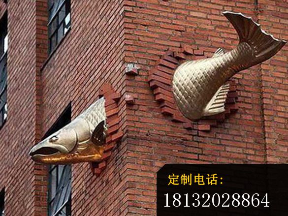 不锈钢鱼雕塑，不锈钢新式雕塑_585*439