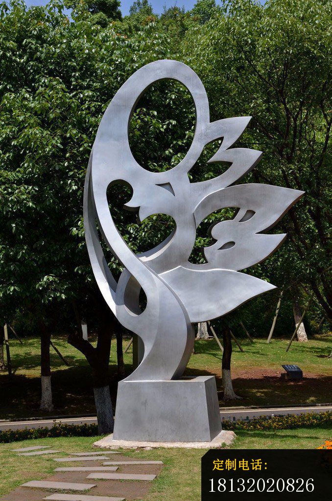 不锈钢抽象蝴蝶，公园景观雕塑_678*1024