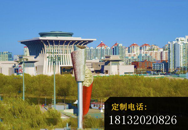 不锈钢抽象火炬雕塑  不锈钢景观雕塑  公园不锈钢雕塑_600*416