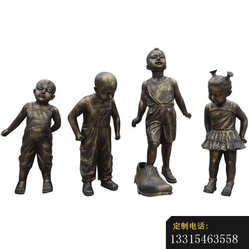 穿大鞋的儿童铜雕，公园小品铜雕_800*800